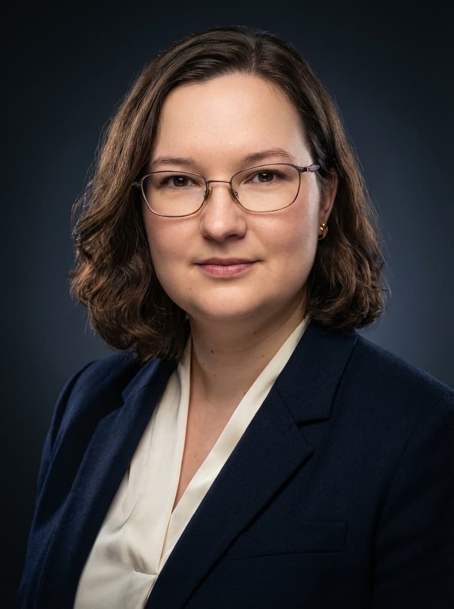 Caitlin Dawson portrait in a warm workspace setting