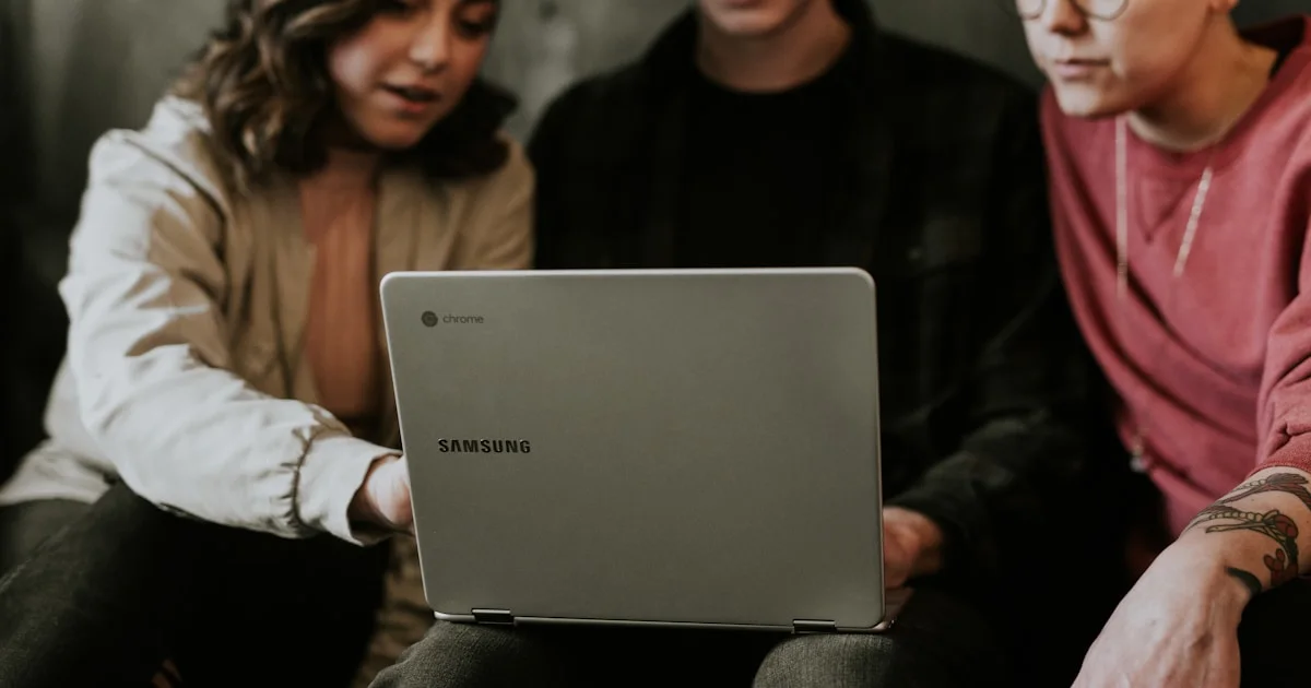person using laptop