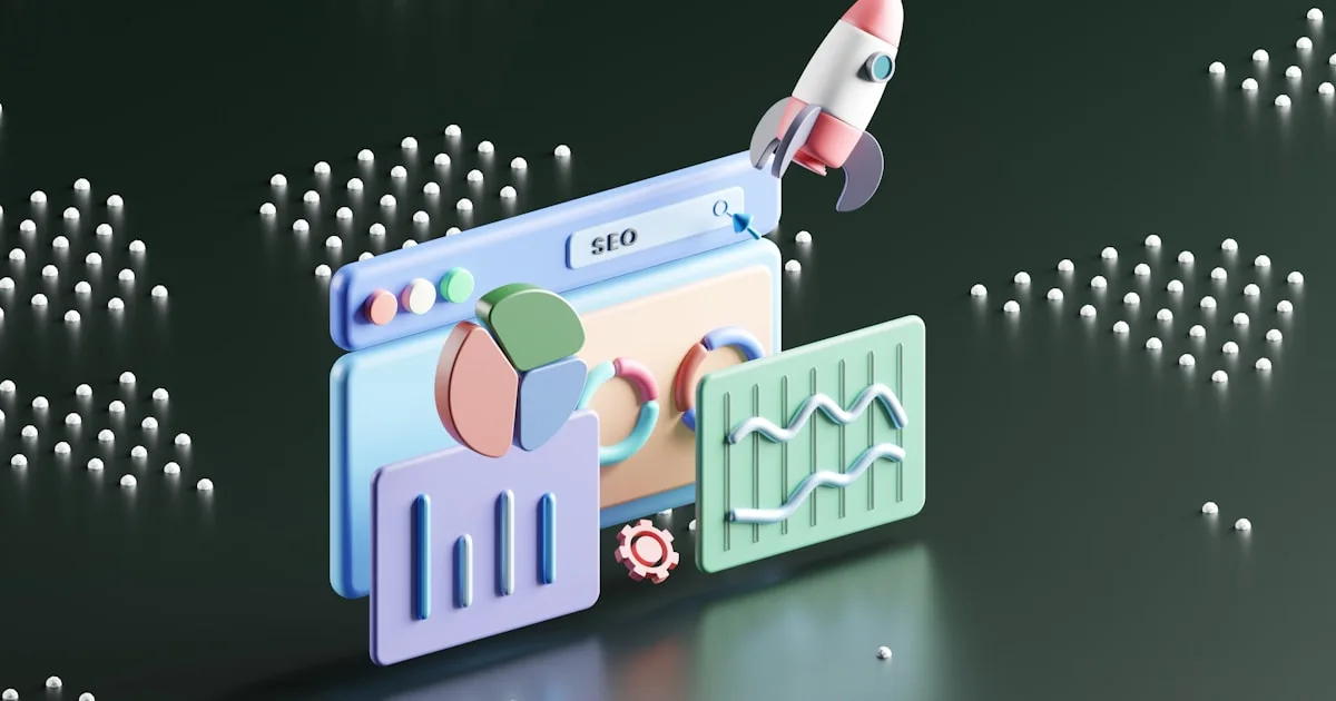 a computer screen with a rocket on top of it