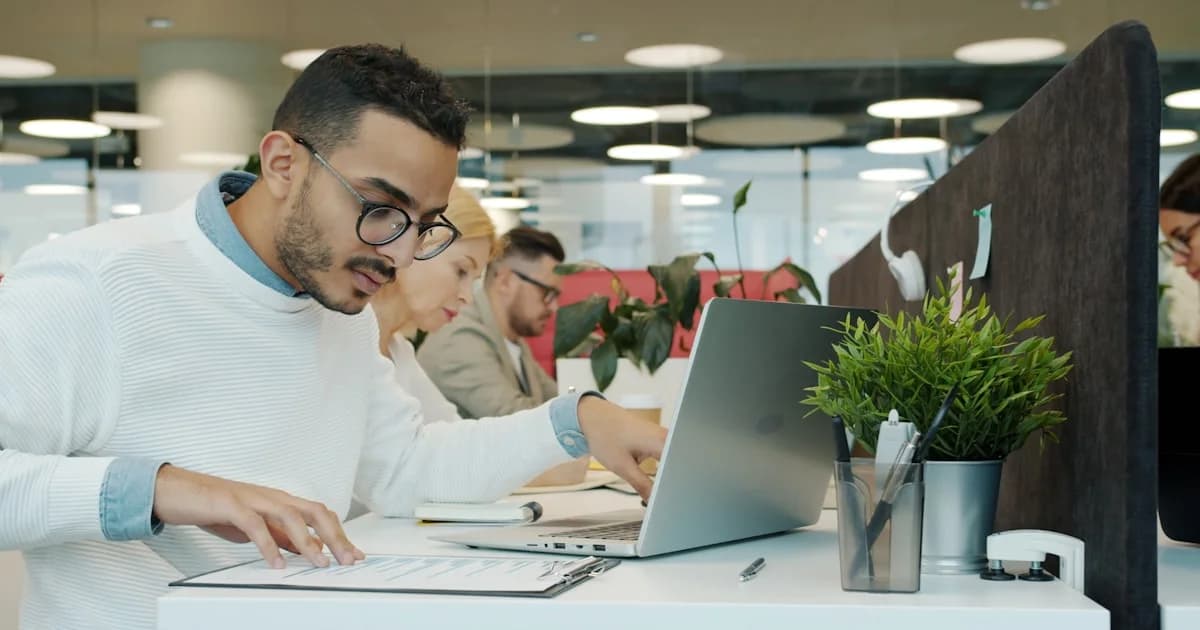 Man working at a desk in an office