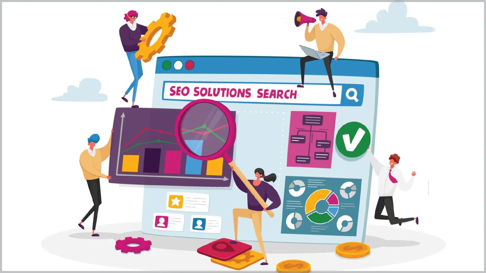 An illustratiuon of SEO search page